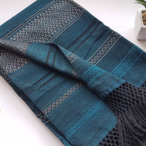 Mexican rebozo for natural birth, belly binding, babywearing, ideal for doula, midwife. 98.5", Jade