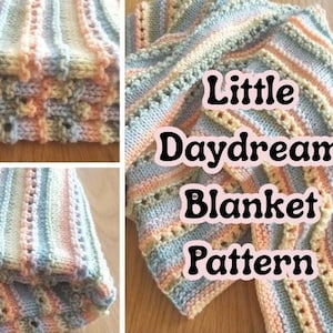 Little Daydream Grobstrick Babydecke Muster | Anfänger Pastell Stripe (PDF Nähanleitung)