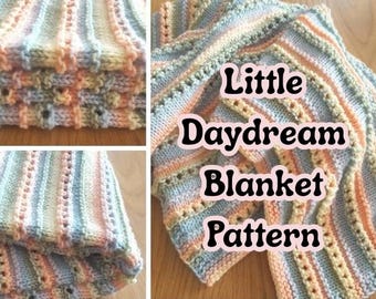 Little Daydream Grobstrick Babydecke Muster | Anfänger Pastell Stripe (PDF Nähanleitung)