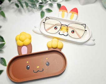 Bunny Eyeglasses Holder Tray  // 3D Printed Desk Organizer with Free Gift