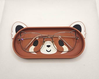 Hong Red Panda Glasses Holder Tray // 3D Printed Desk Organizer with Free Gift
