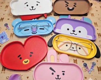 BT21 Szklanki/Tacka na drobiazgi // Drukowany w 3D dodatek z BEZPŁATNYM prezentem