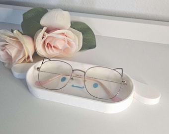 Cinna White Puppy Glasses Holder Tray // Accessories for eyeglasses or sunglasses // 3d printed desk organizer//For her// Free gift included