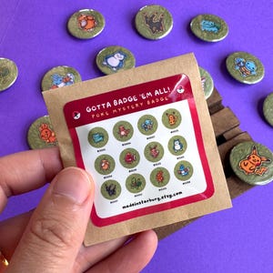 Pokemin Inspired Mystery Button Badge | Blind Bag Pinback Button | Cute Gaming Collectible | Lucky Dip Poke-Badge