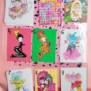 Stampa artistica in formato A6, dominatrice, punk, feticcio, kawaii, illustrazione artistica originale stampata
