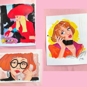 pittura originale Divas film, film divas, attacchi su Marte, Ghostbusters, mia matrigna è un alieno, pop art, arte tradizionale, pop,