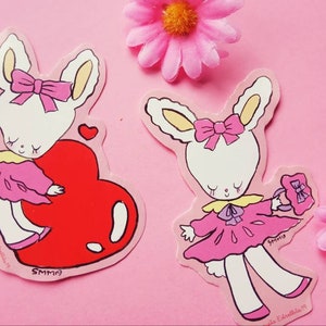 Pack de stickers kawaii (romantics bunnys), cute, kawaii, bunny, retro, 80s