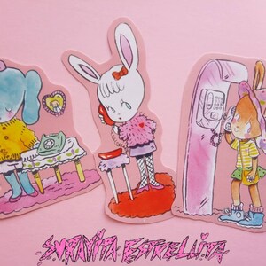 sticker pack cute animals phone, sticker, kawaii, pop, cute, collector,80s