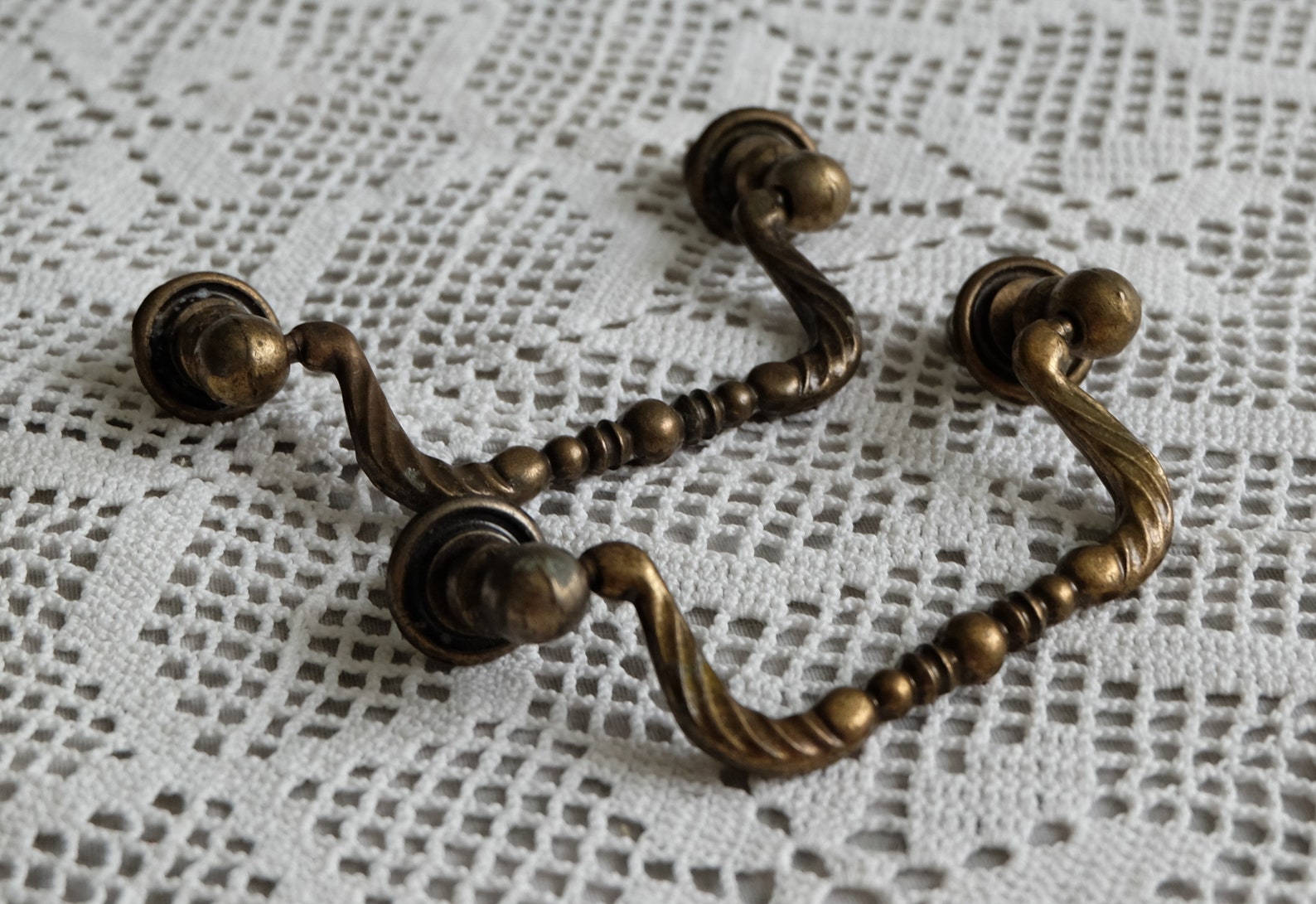 Drawer Pulls 2 vintage commode handles Soviet bureau Etsy