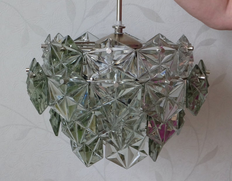 Vintage Crystal Chandelier Retro Russian Er Soviet Transpa Glass Large Ceiling Lighting Ussr Antique Boho Pendant Lamp
