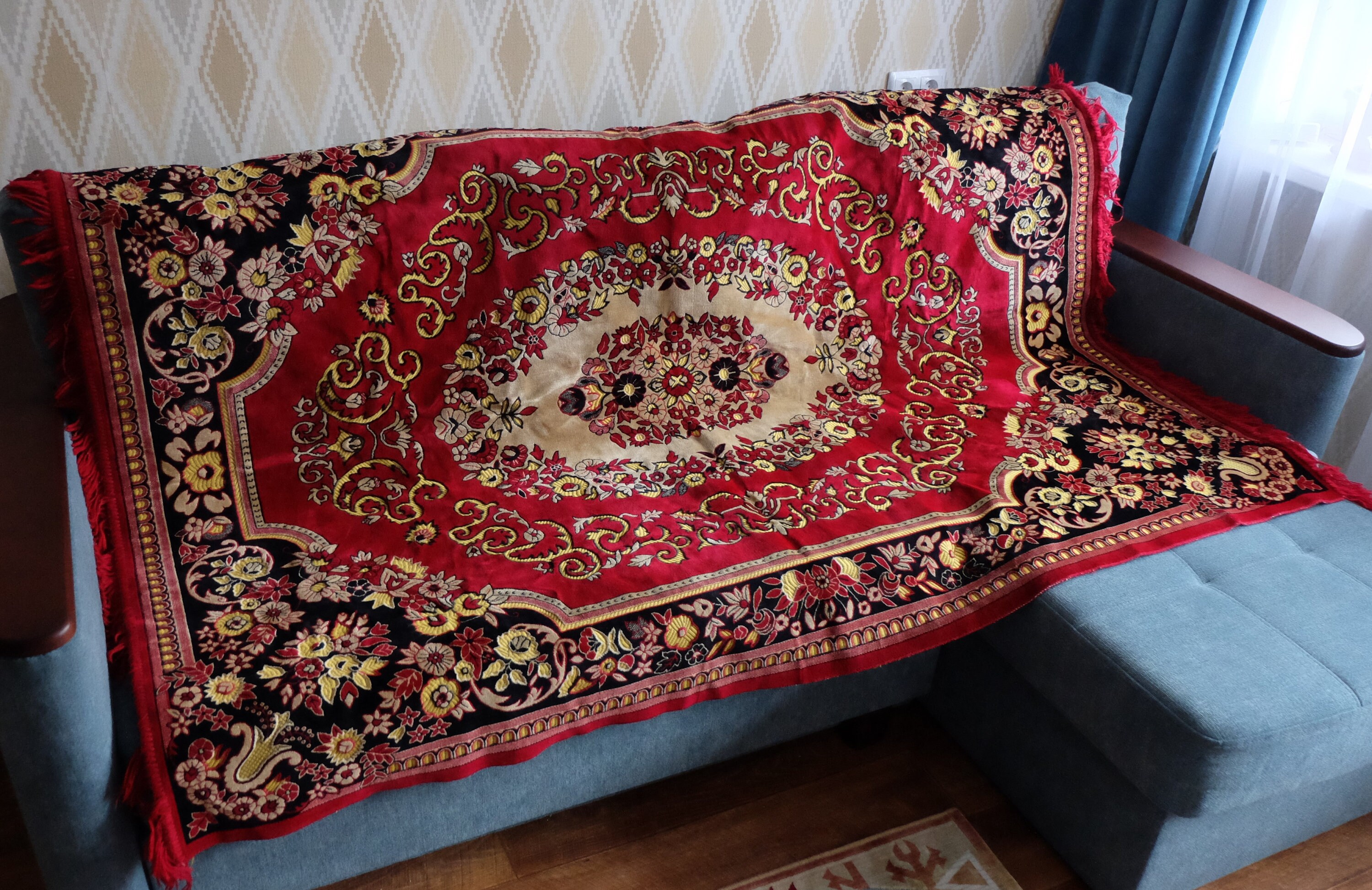 Vintage Sofa Cover turkish rug retro oriental kilim red Etsy