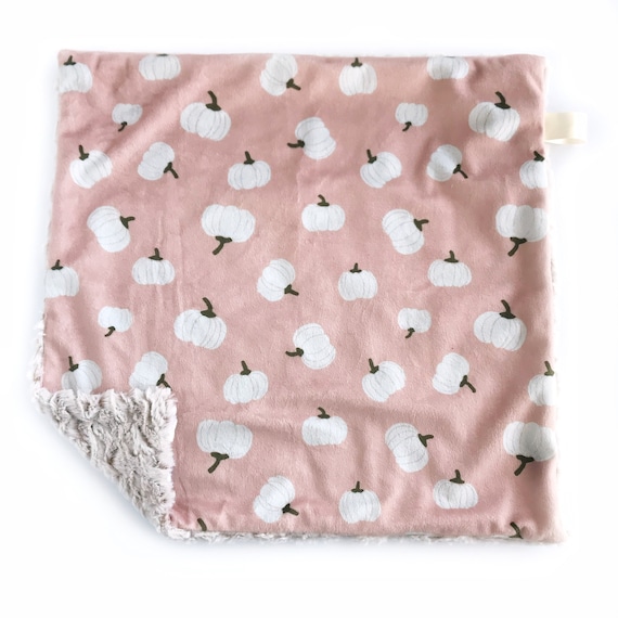 White Pumpkins Lovey Blanket Lovie Blush Pink Baby Blanket Security Blanket Baby Travel Blanket Baby Gift Minky Blanket Etsy Canada