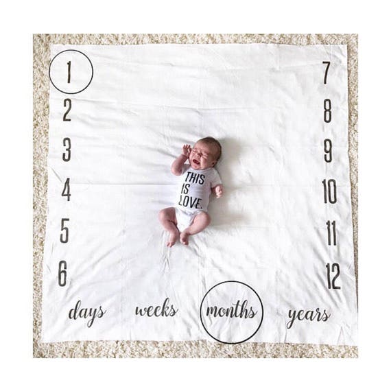 Baby Milestone Blanket Anniversary blanket baby blanket rainbow baby blanket age blanket growth blanket baby gift newborn photoprop