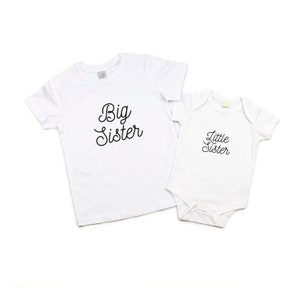 Big  Sister Shirt, Little Sister Bodysuit, Sibling Sets, Sibling Shirts, Baby Announcement, Sibling Outfits, Matching Tees, Matching Shirts