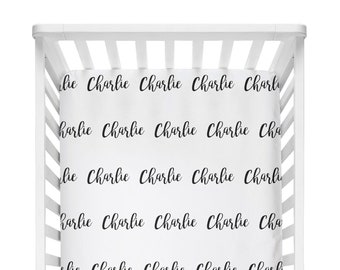 Personalized Name Crib Sheet, Fitted Crib Sheet, Girl Bedding, Crib Sheets, Baby Gift, Nursery Decor, Boy Bedding, Baby Bedding, Toddler Bed