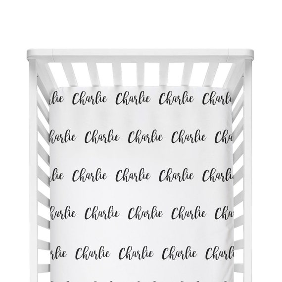 personalized name crib sheet