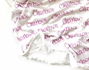 Cobertor de bebê personalizado, cobertor de bebê com nome, presente de bebê personalizado, roupa de cama com nome, cobertor de bebê personalizado, cobertor de bebê Minky