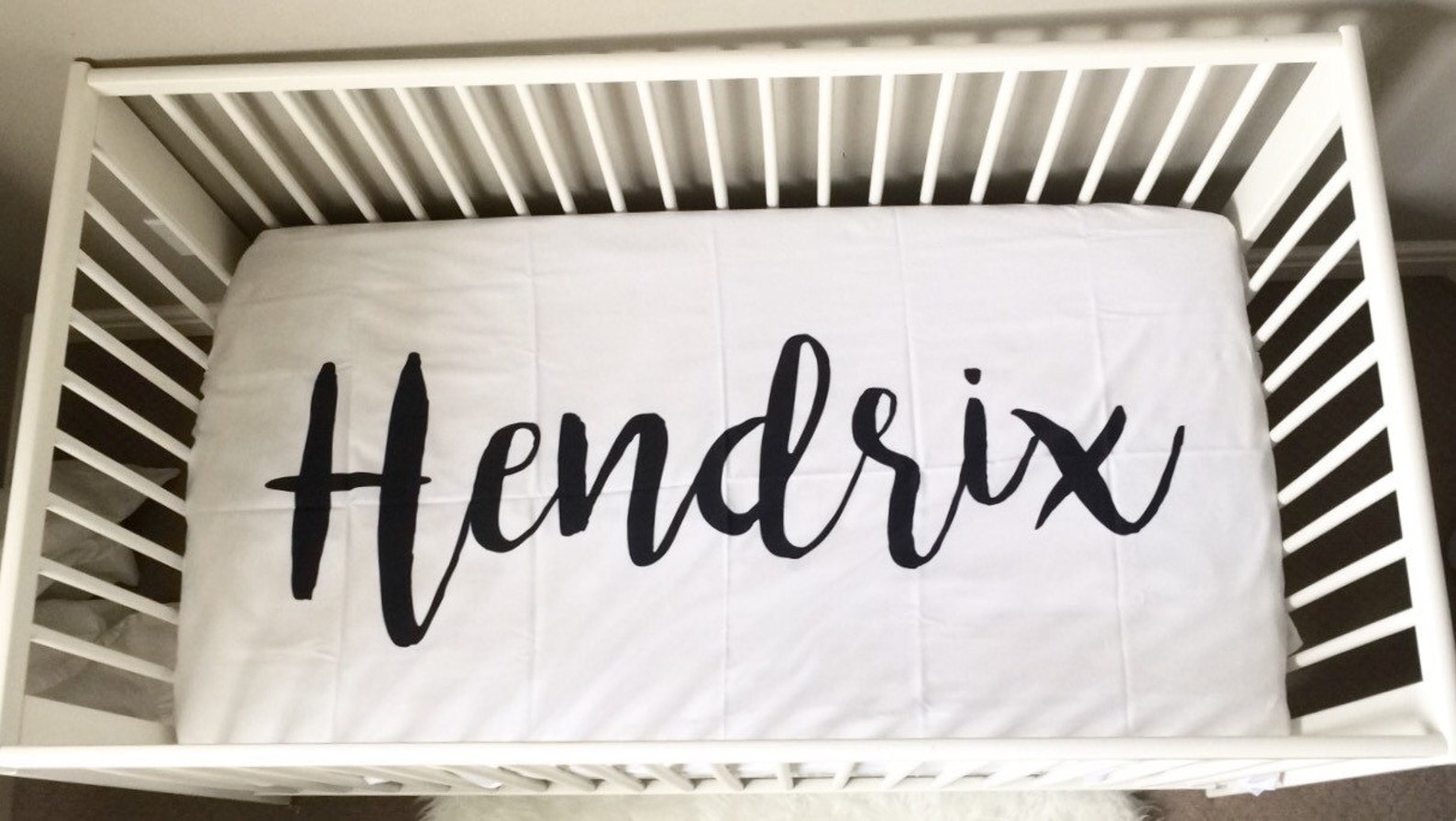 PERSONALIZED CRIB SHEET Black and White Crib Sheet Fitted Etsy Canada