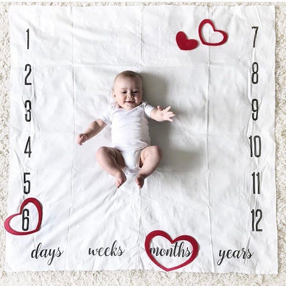 Baby Milestone Blanket Anniversary blanket baby blanket rainbow baby blanket age blanket growth blanket baby gift newborn photoprop