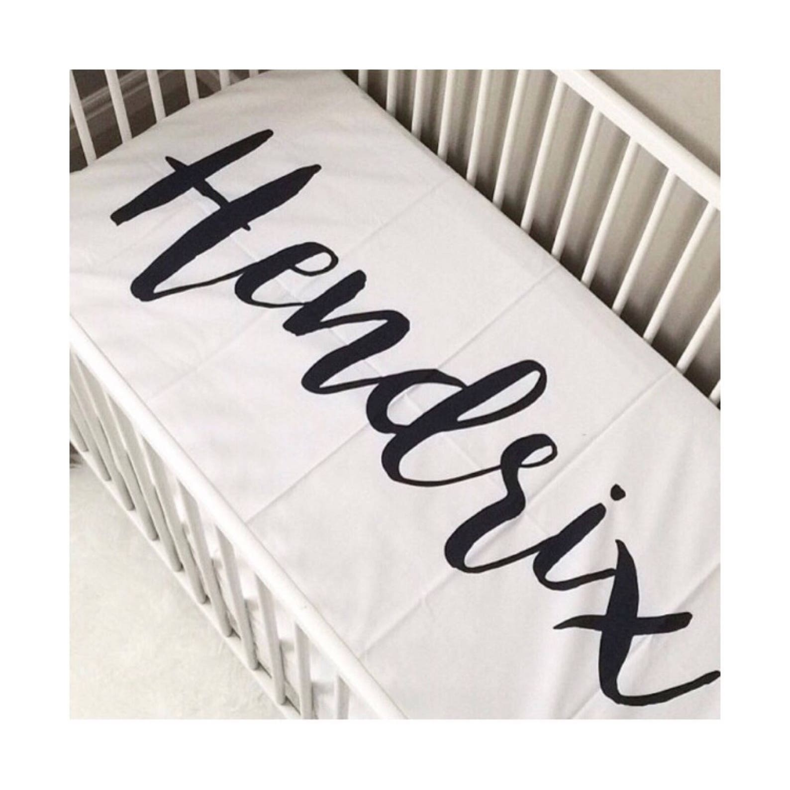 PERSONALIZED CRIB SHEET Black and White Crib Sheet Fitted Etsy Canada