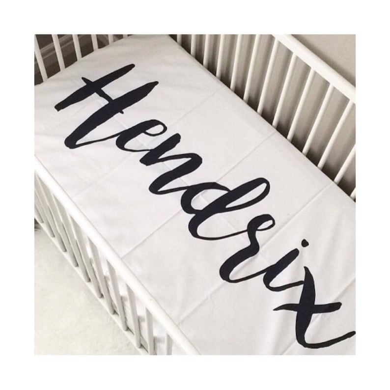 PERSONALIZED CRIB SHEET Black and White Crib Sheet Fitted Etsy Canada