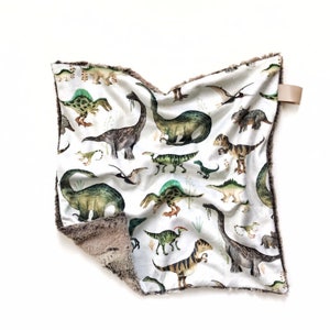 Lovey blanket, lovie, baby blanket, security blanket, dinosaurs baby blanket, baby travel blanket, baby gift, nursery decor, minky blanket,