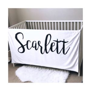 PERSONALIZED BABY BLANKET, black and white custom blanket, baby gift, baby bedding, crib bedding, modern nursery, name blanket