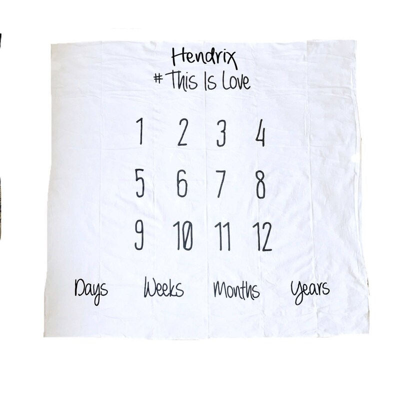 ADD ON to Anniversary Blanket for Baby/'s Milestones personalized blanket custom baby blanket