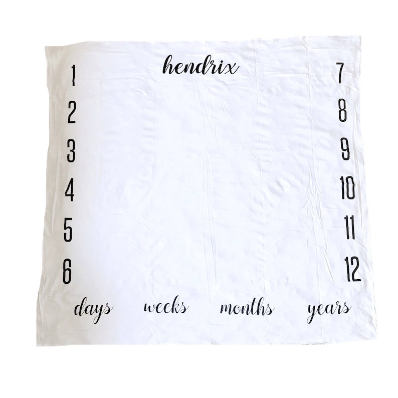 ADD ON to Anniversary Blanket for Baby/'s Milestones personalized blanket custom baby blanket