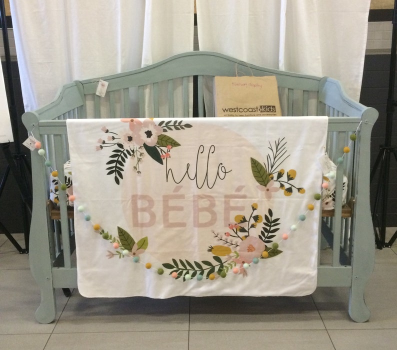 HELLO BEBE Baby Blanket Crib Bedding Crib Sheet Baby Etsy Canada