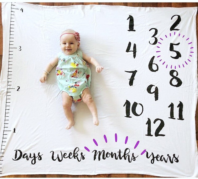 Milestone Blanket Monthly Milestone Blanket Age Blanket Etsy