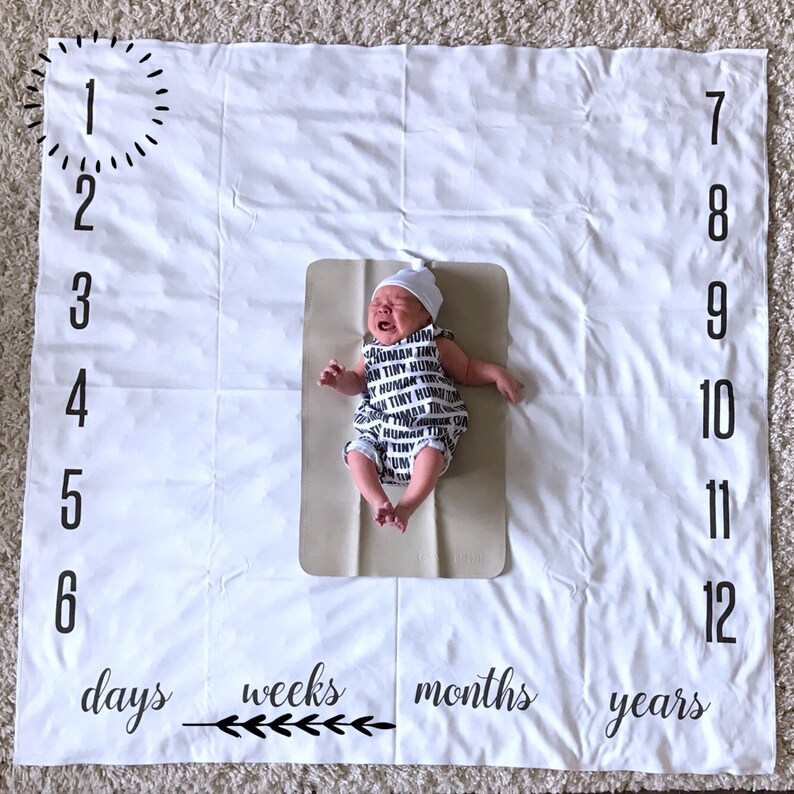Baby Milestone Blanket Anniversary blanket baby blanket Etsy