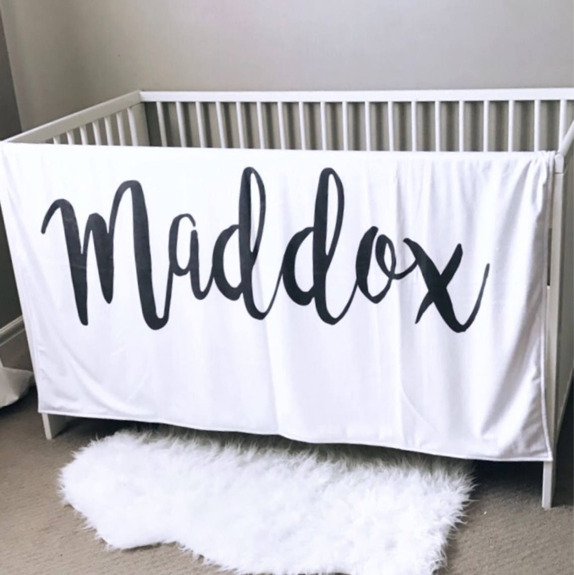 PERSONALIZED BABY BLANKET Black and White Custom Blanket Etsy