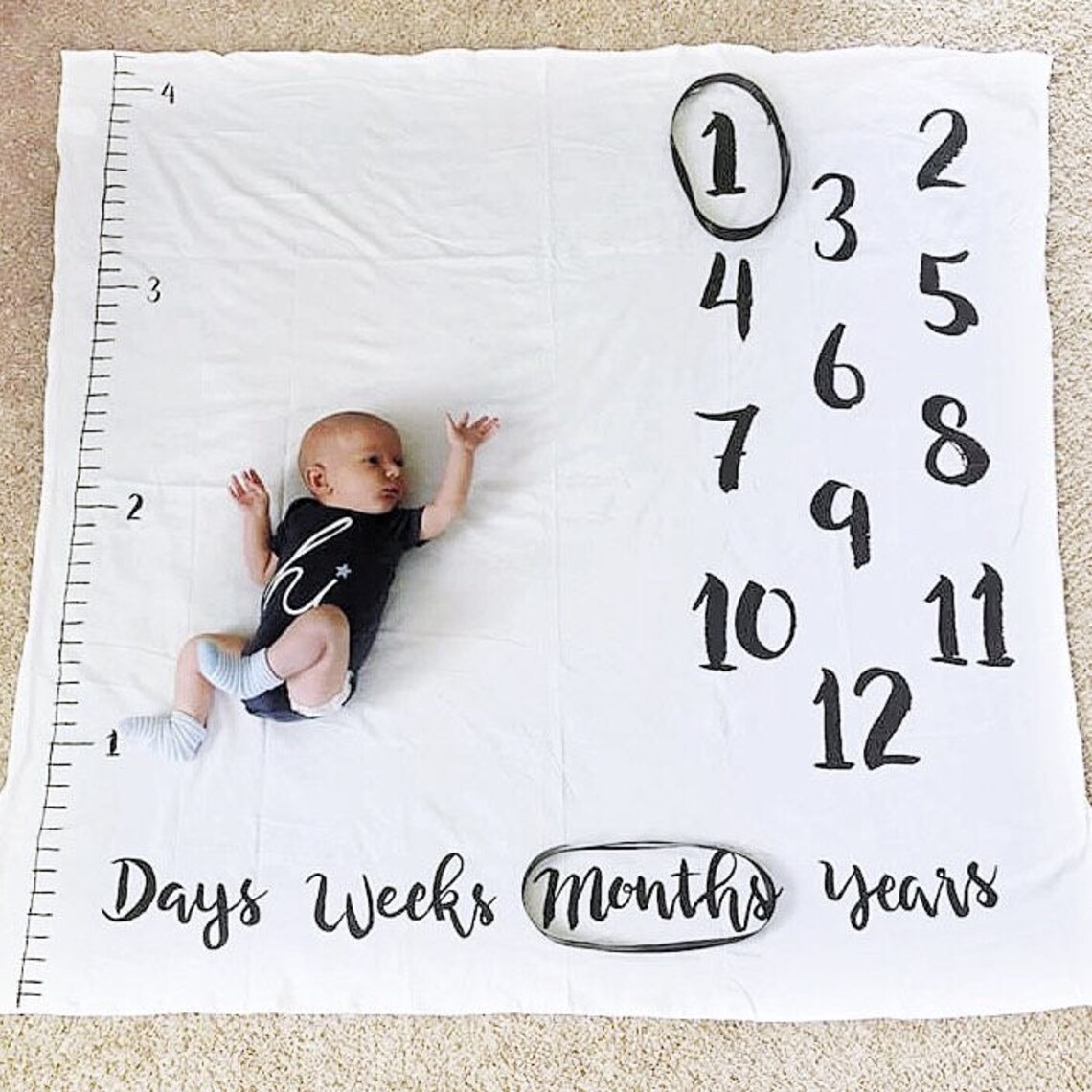 Milestone Blanket Monthly Milestone Blanket Age Blanket Etsy