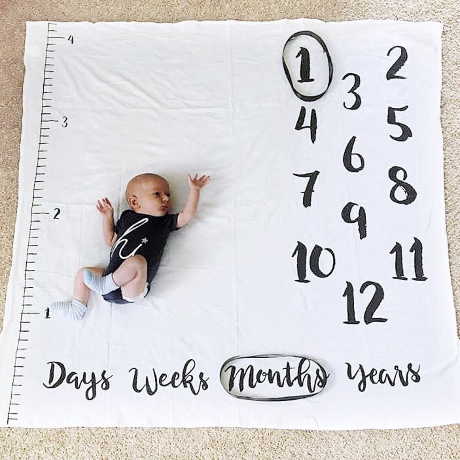 Milestone Blanket Monthly Milestone Blanket Age Blanket Etsy