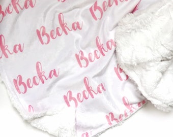 Cobertor de bebê personalizado, cobertor de bebê com nome, presente de bebê personalizado, roupa de cama com nome, cobertor de bebê personalizado, cobertor de bebê Minky