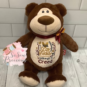 Cubbies Brown Bear, Baby Gift,  Personalised, Embroidered, Christening, Teddy Bear, scar buddy, Birthday Gift, Personalized Stuffie