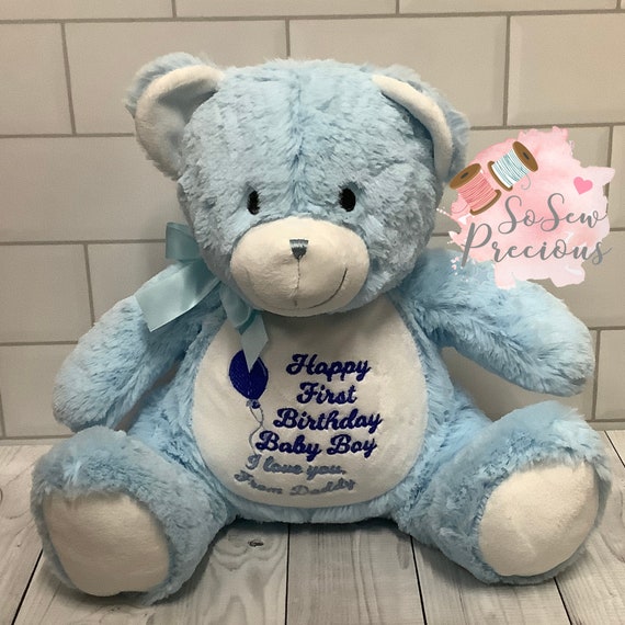 Ours en peluche personnalisé et brodé. Nounours peluche cade