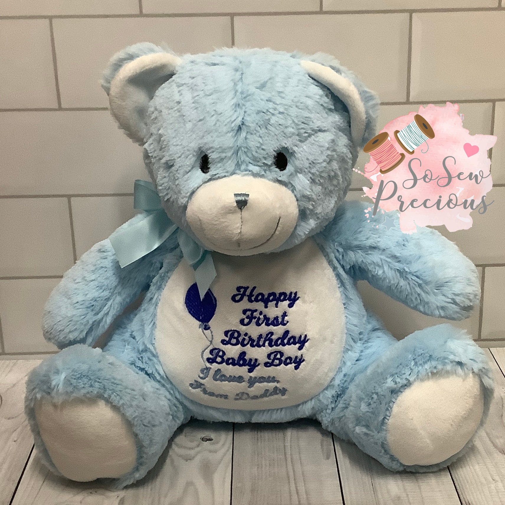 Baby's first best sale teddy bear personalised