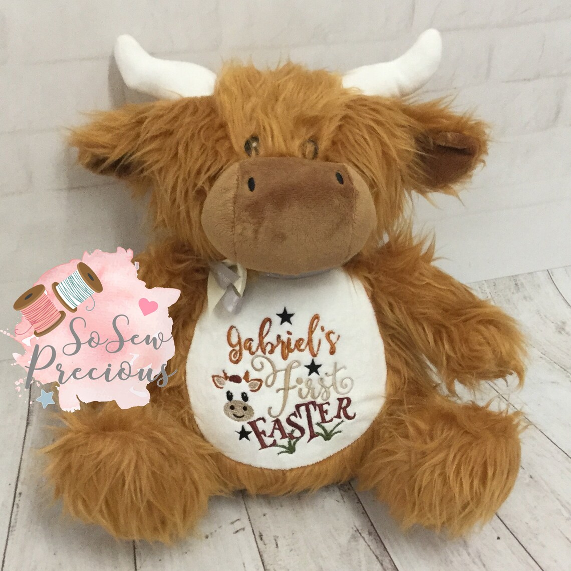Personalised Highland Cow Teddy Bear birthday Gift Boy or Etsy