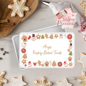 Personalisierte frisch gebackene Leckereien Metalldose, personalisierte Box, Weihnachten