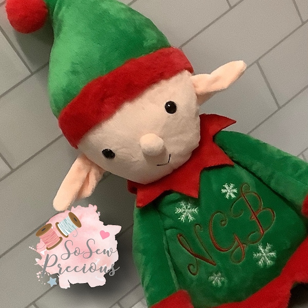 Personalised elf christmas teddy , 1st christmas , personalised teddy , baby christmas gift, Christmas teddy Personalized Stuffie