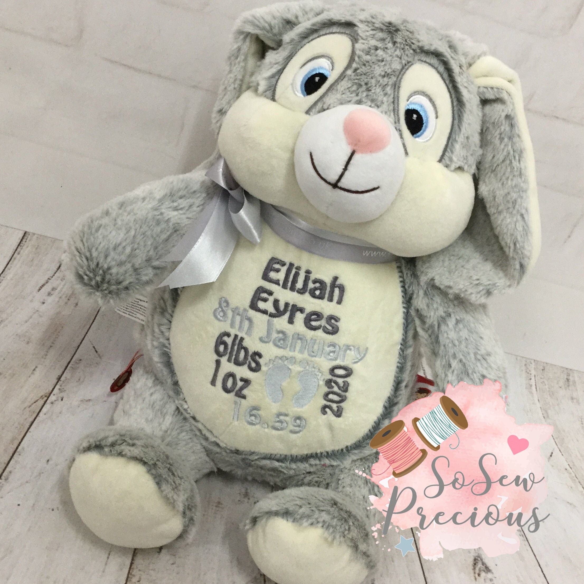 Personalised Cubbies Bunny Rabbit Embroidered Baby Gift Etsy UK