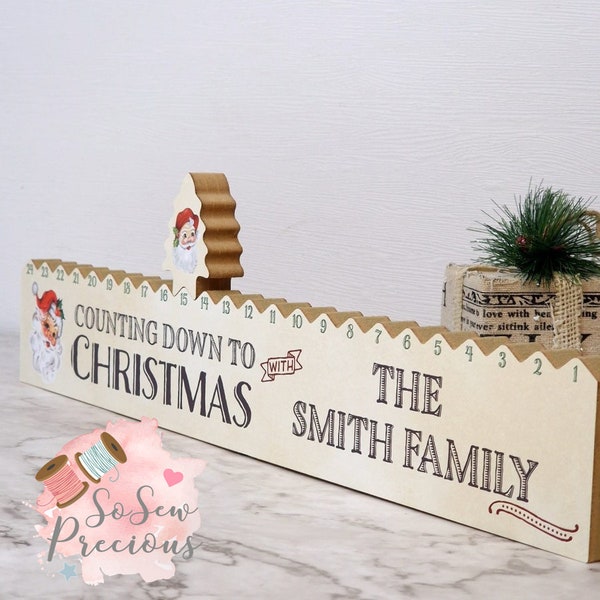 Christmas personalised family countdown houses block, personalized any name