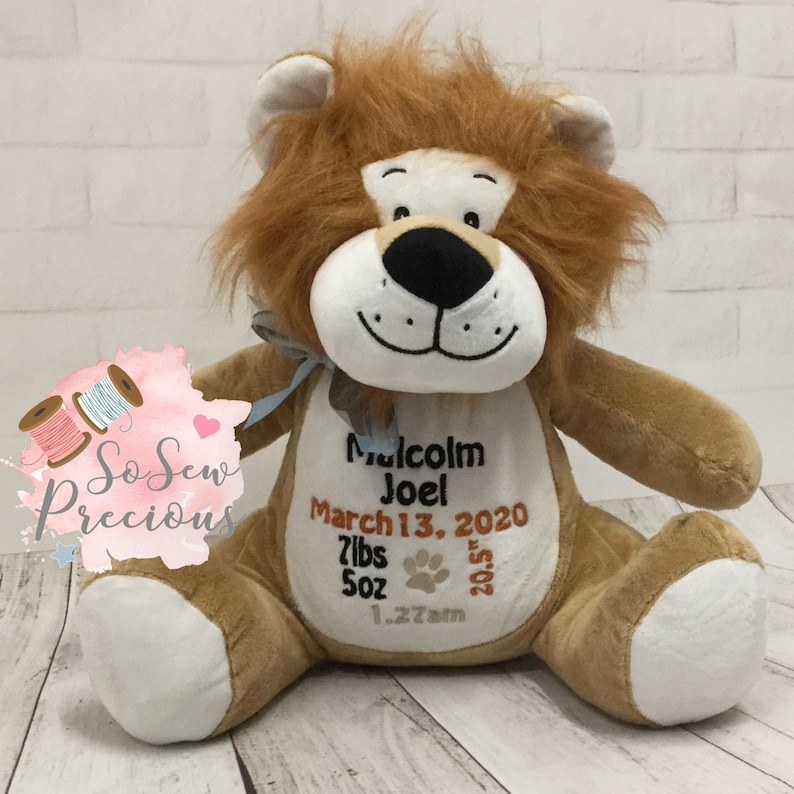 personalised lion teddy
