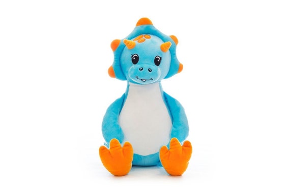 Oso de peluche personalizado, dinosaurio azul, gran regalo de cumpleaños  para los niños, relleno personalizado, regalo del bebé, nacimiento, nombre