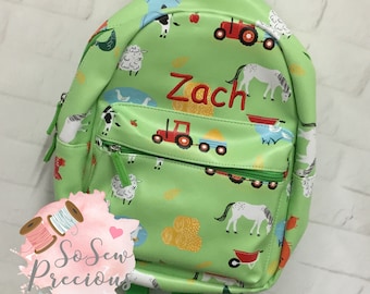 Personalised Child's Farm Backpack Rucksack, Powell Craft, Personalized Bag, school nursery