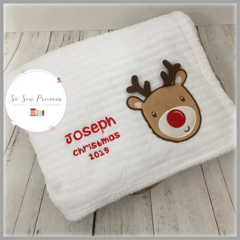 New Baby Gift Boy Or Girl,Personalized Baby Gift Unisex Personalised Christmas Baby Blanket Embroidered