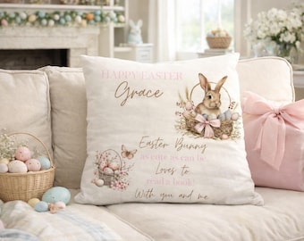 Personalised Easter Reading Pocket Cushion, personalized kids gift , story book cushion
