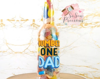 Botella dulce personalizada No 1 papá abuelo, regalo para el día del padre, cualquier nombre personalizado